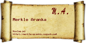 Merkle Aranka névjegykártya